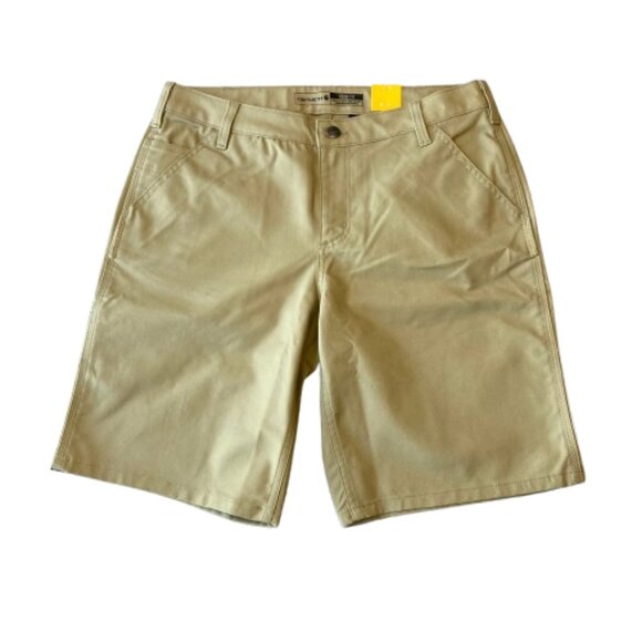 Carhartt Rugged Flex Loose Fit Canvas Work Shorts Women's 12 Dark Khaki NWT - Picture 2 of 8